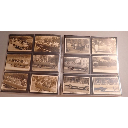 958 - A collection of 51 London Transport postcards including trolley buses, 3 x missionary caravans, adve... 