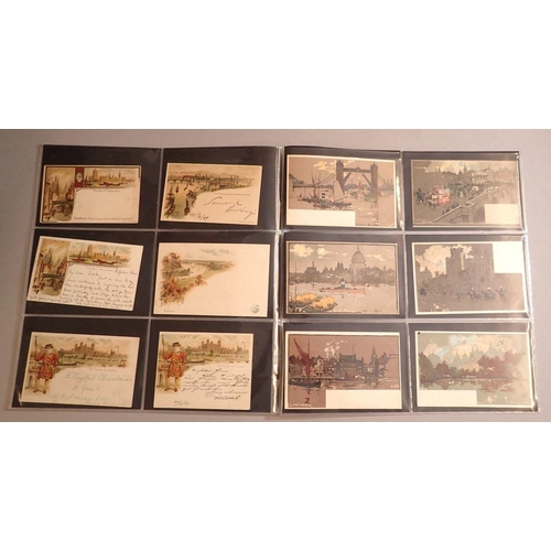 960 - A collection of 48 London scene early postcards with undivided backs including Tower Bridge, Tower o... 