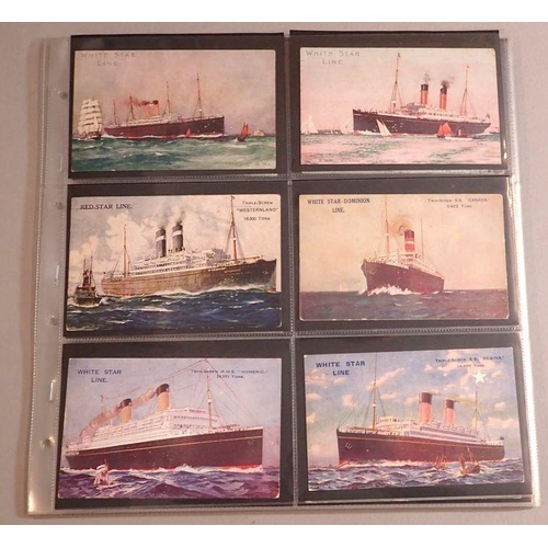 962 - A collection of 83 shipping themed postcards including Red Star Line, White Star Line, London North ... 