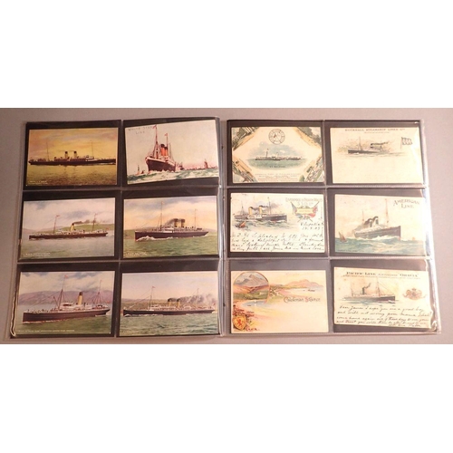 962 - A collection of 83 shipping themed postcards including Red Star Line, White Star Line, London North ... 