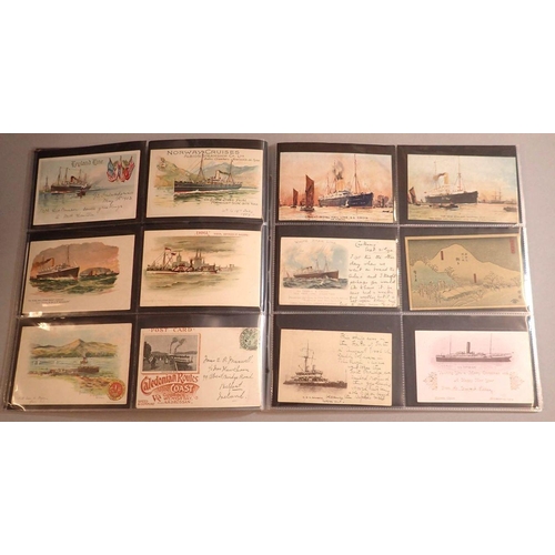 962 - A collection of 83 shipping themed postcards including Red Star Line, White Star Line, London North ... 