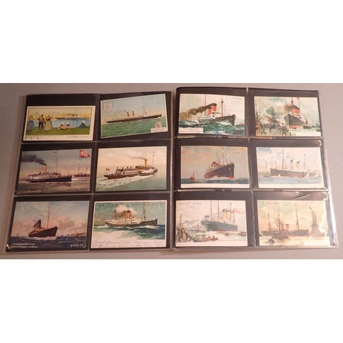 962 - A collection of 83 shipping themed postcards including Red Star Line, White Star Line, London North ... 