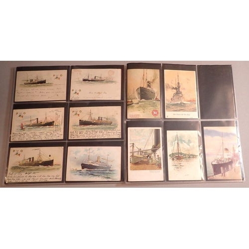 962 - A collection of 83 shipping themed postcards including Red Star Line, White Star Line, London North ... 