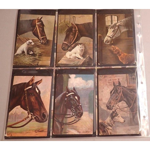 971 - A collection of 24 horse postcards, mostly Tucks