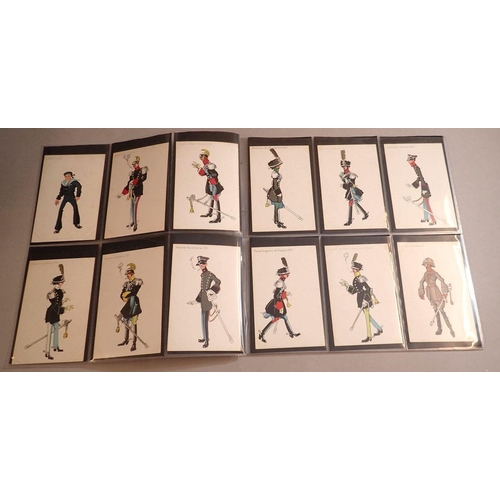 973 - A collection of 42 military dressed character postcards