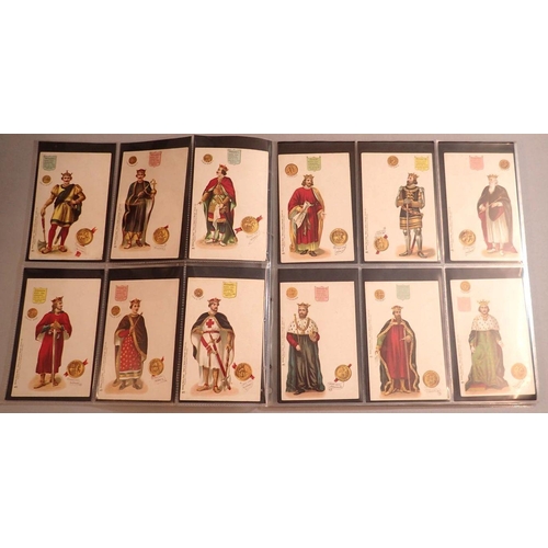 974 - A collection of 127 Royalty themed postcards, British Monarchs including two with WH Grant silks