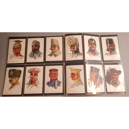 988 - A collection of 46 military, patriotic and uniformed portrait postcards, mostly by Em Dupuis