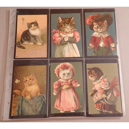 994 - A collection of 69 cat postcards, many artist signed including Title, G L Barnes, Helena McGuire