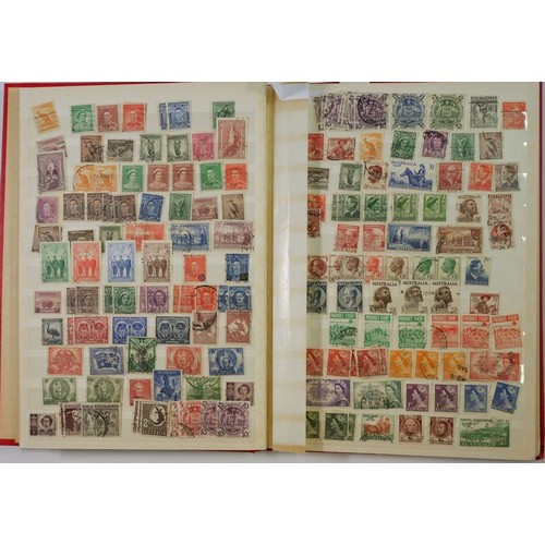 901 - Br Empire/C'wealth: Red 48 page stock-book partially filled with QV-QEII issues, mint & used. Defin,... 