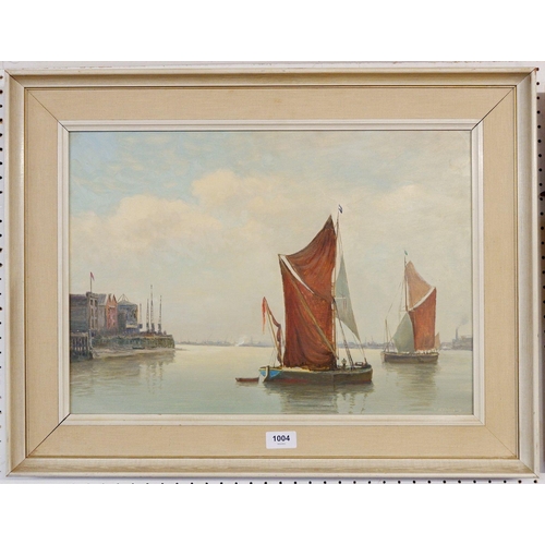 1004 - Vavasour Hammond (1900-1985) - pair of oil on board maritime scenes with sailing barges on the Essex... 