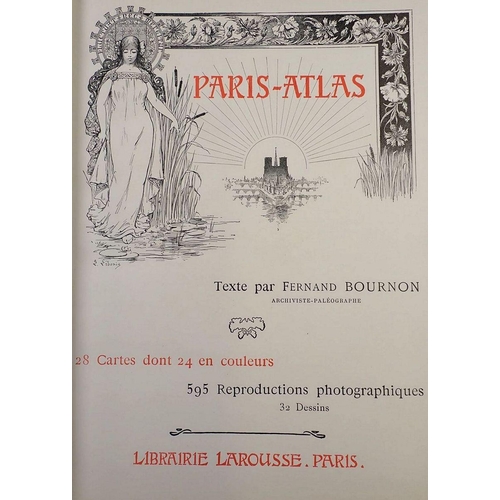 610 - Paris Atlas by Fernand Bournon published by Librairie Larousse, Paris circa 1900