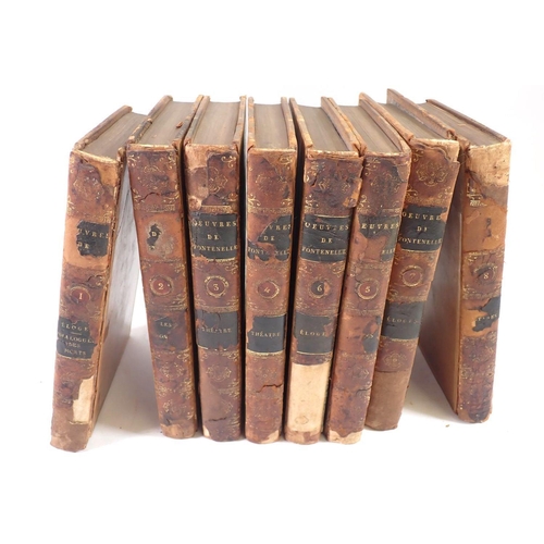 616 - Eight volumes 'Oeuvres de Fontenelle' 1790/92 - spines worn