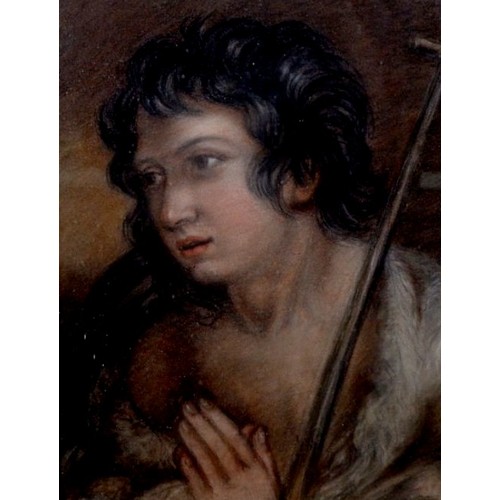 1016 - A 19th century pastel of St John the Baptist, 33 x 25cm