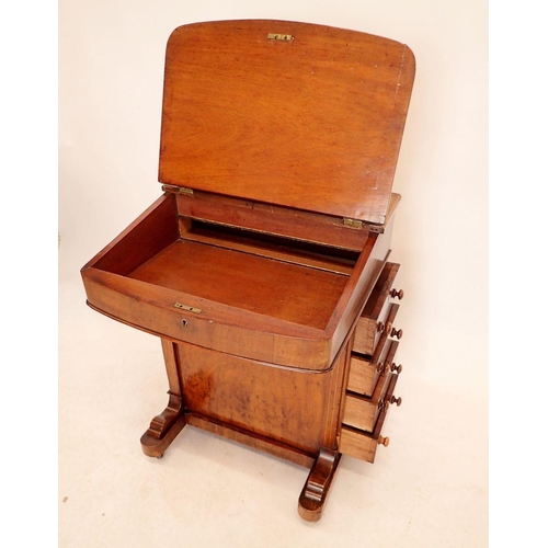 1062 - A Victorian walnut Davenport desk with pen box and slope front