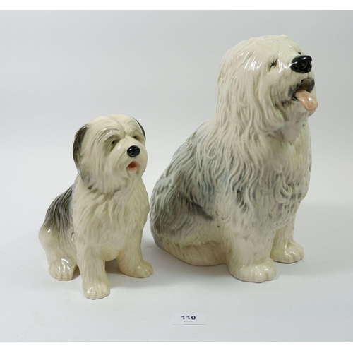 110 - A Beswick large Old English Sheep dog No 2232 and another by Kingston