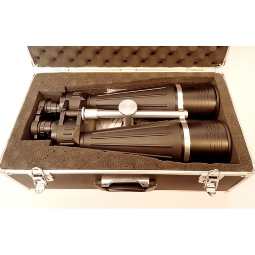 1117A - A pair of Helios 25 x 100 long distance coastal binoculars and tripod, boxed