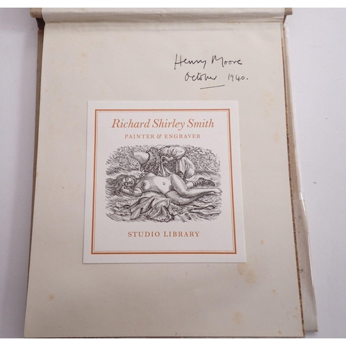 1162 - A Henry Moore 'Shelter Sketch Book' 1940 plus Henry Moore print, 9.5 x 12.5cm