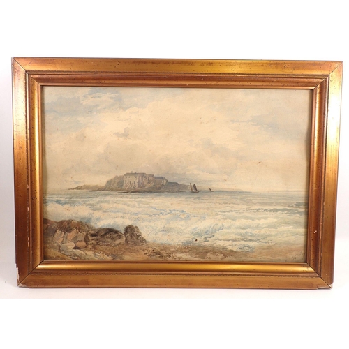 1181 - J V de Fleury - watercolour coastal scene, signed and dated 1893, 32 x 49cm