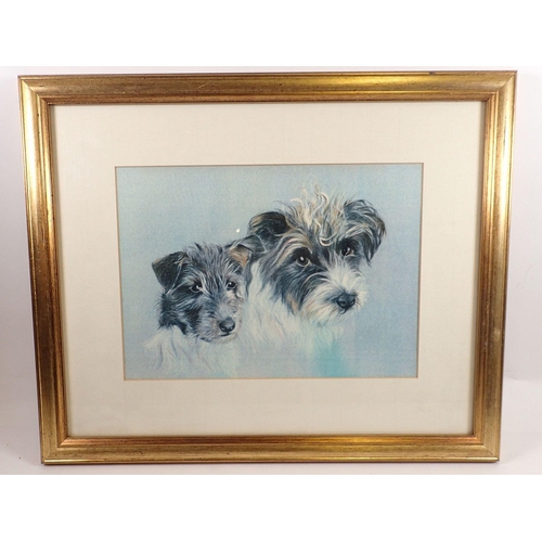 1182 - A print of two terriers, 25 x 35cm