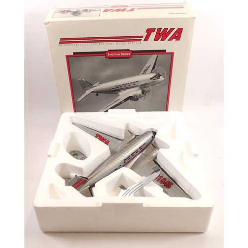 1190 - A TWA cast model aeroplane - boxed