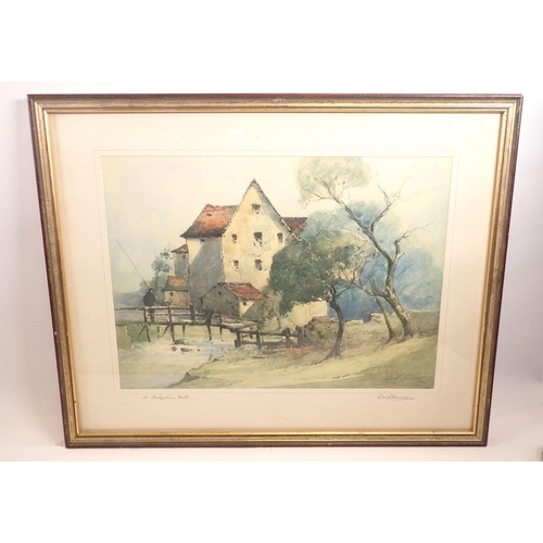 1216 - George H Downing - a pair of coloured prints landscapes, signed in pencil