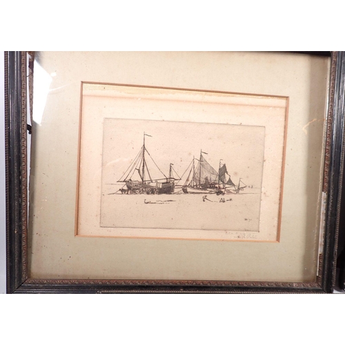 1229 - Hugh Paton - a set of six marine engravings, largest 20 x 16cm, frames a/f