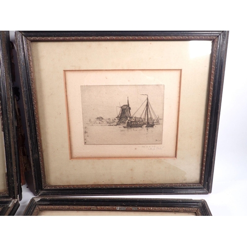 1229 - Hugh Paton - a set of six marine engravings, largest 20 x 16cm, frames a/f