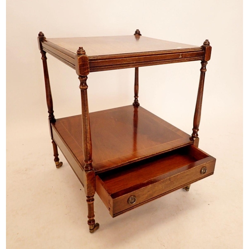 1268 - A reproduction two tier occasional table with drawer