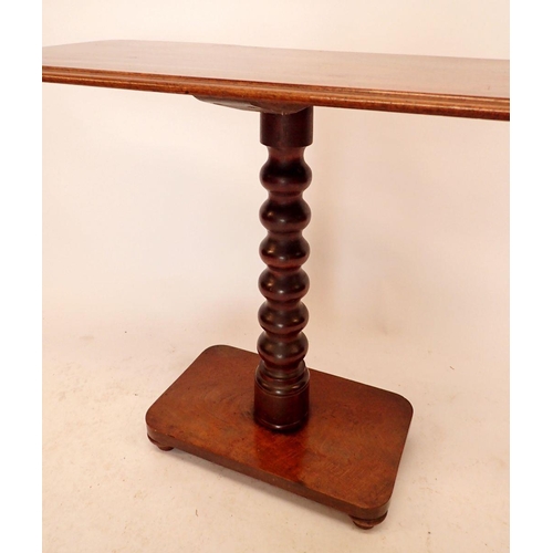 1274 - A Victorian mahogany side table on central bobbin turned support, 90cm wide