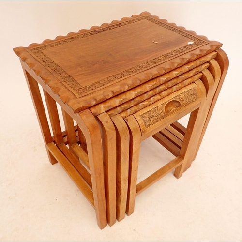 1289 - A Chinese hardwood nest of four occasional tables