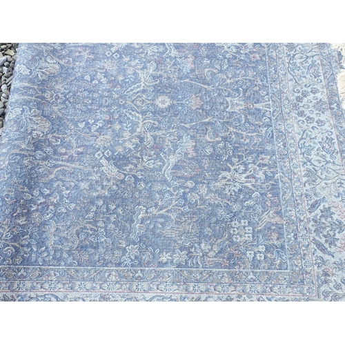 1333 - A full pile Kashmir style rug with tree of life and rich blue ground, 170 x 120cm