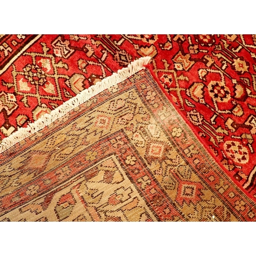 1338 - A Persian Hamadan full pile runner with red ground 326 x 110cm