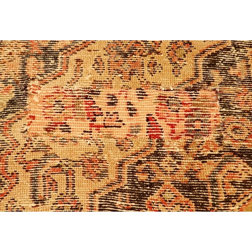 1349A - A Persian Mashad carpet with rich red ground and vintage traditional floral medallions 329 x 219cm -... 