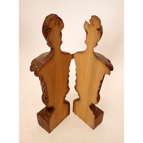 1354 - A set of four large carved wooden finials, 42cm