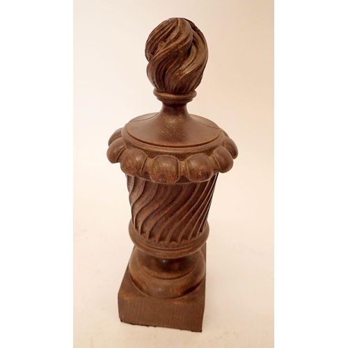 1354 - A set of four large carved wooden finials, 42cm