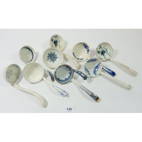 136 - A collection of pottery tureen ladles