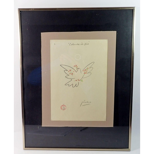 1369 - A Picasso Dove of Peace print 'French Stock' 20.5 x 29.5cm