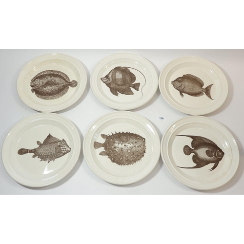 138 - A set of six Portmerion Kingdom of the Sea dinner plates, 26cm diameter