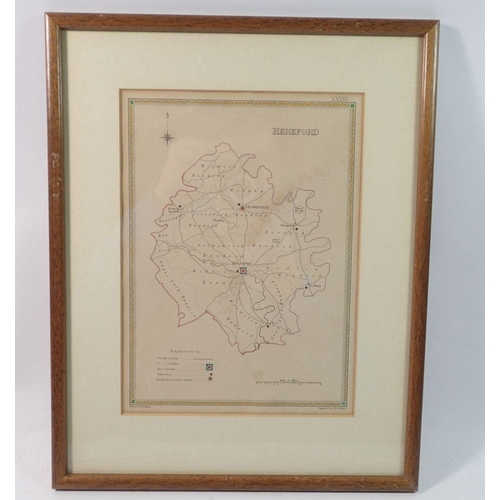 1396 - A map of Hereford engraved by Walker after Creighton 24 x 18cm