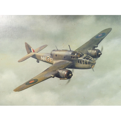 1397 - Robin Clifton - oil on canvas WWII fighter plane, 44 x 59cm