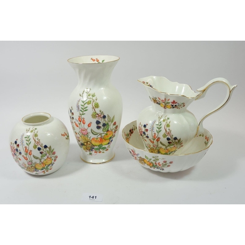 141 - Four Aynsley floral vases and bowls