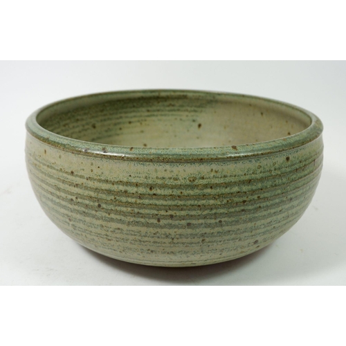 192 - A large 1970s studio pottery salad bowl by Stalham Pottery, Norfolk, 27cm diameter