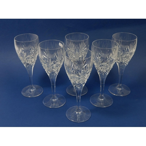 232 - A set of six Edinburgh cut glass wine glasses