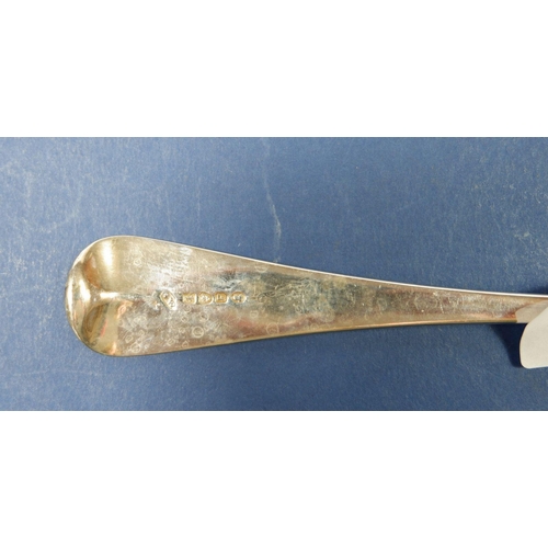 403 - A Georgian silver basting spoon, 125g, London 1810, 30cm long