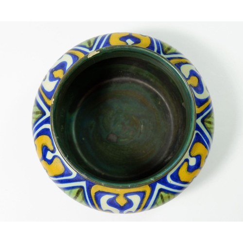 43 - A Liberty's Dutch Art Nouveau pottery bowl in style of Gouda, 9cm tall