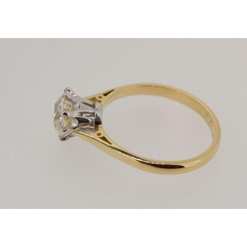 432 - An 18 carat gold large solitaire diamond ring approx 1.75cts, size P