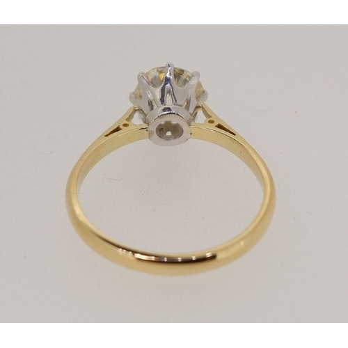 432 - An 18 carat gold large solitaire diamond ring approx 1.75cts, size P