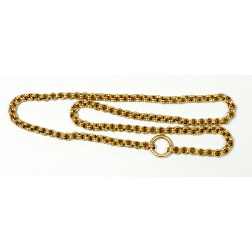 525 - A Victorian gold chain necklace, 45cm - unmarked, 11g