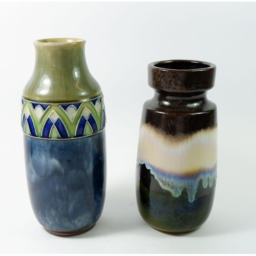 66 - A Doulton stoneware vase, 26cm and a West German vase