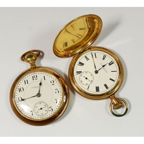 666 - Two Elgin gold plated pocket watches